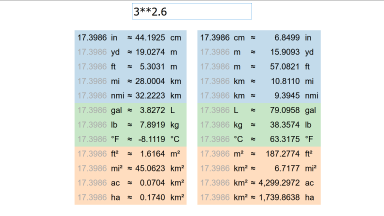 Screenshot of the Unit Converter app